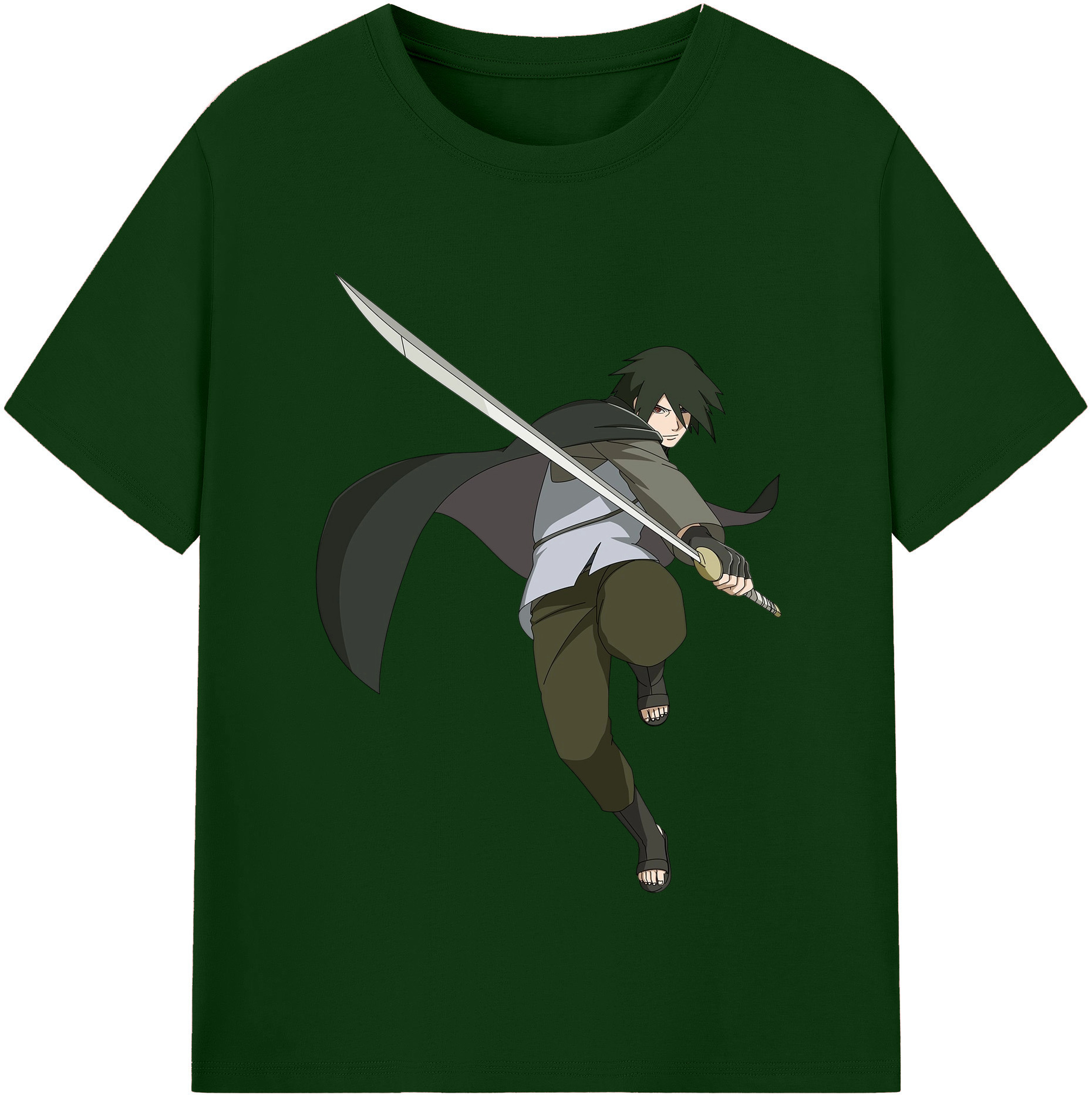 （画像用） NARUTO -ナルト- うちは サスケ Uchiha Sasuke 綿100％半袖Tシャツ（フロントプリント）